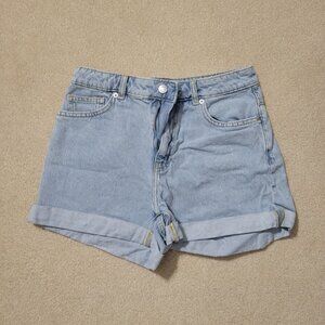 Mango Women's Mom Denim Light Blue Jean Shorts, Sizes 6
